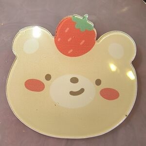 Cute Bear Mouse Pin with Strawberry Design